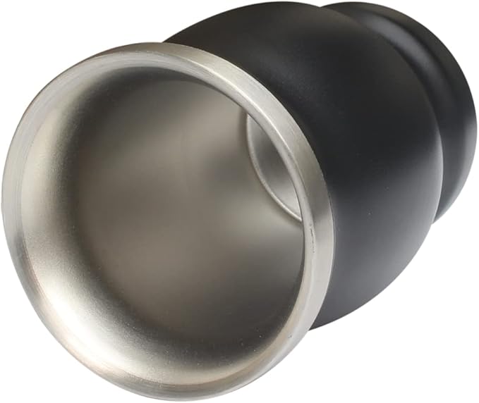 Beruth 8oz Yerba Mate Cup Set, Double Wall 304 Stainless Steel Mate Gourd, Heat Insulated Mug & Anti-Scalding Design, Includes 2 Bombillas & Cleaning Brush (Black)