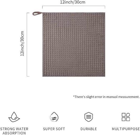 Barista Micro Cloth 4 Pack - watchget Microfiber Barista Cleaning Towels Coffee Cleaning Accessories for Espresso Machine, Steam Wand, Countertop, Kitchen Dish Cloth Waffle Weave Brown(12"x12")