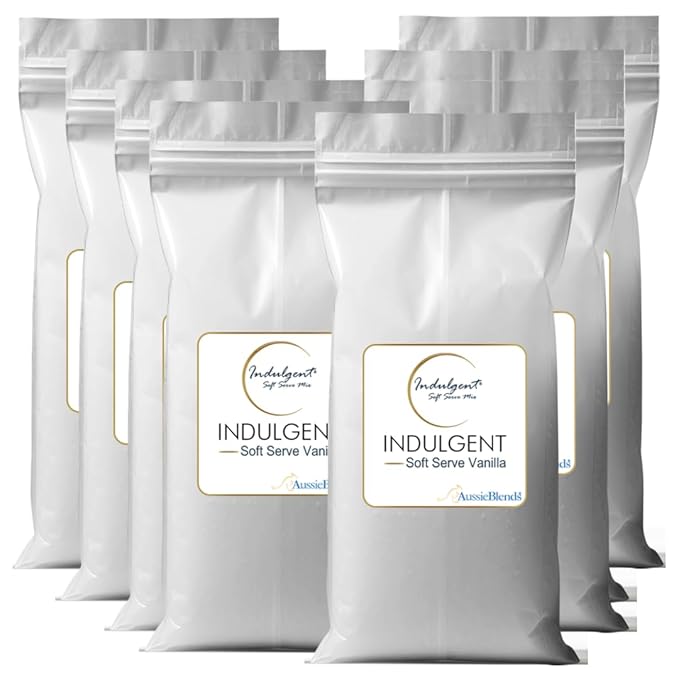 AussieBlends Indulgent Soft Serve Mix Vanilla Powder For Soft Serve, Milkshake | 8-Pack Box (8 x 1.5kg Bags)
