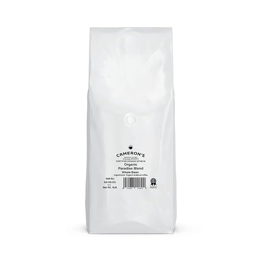 Cameron's Coffee Roasted Whole Bean Coffee, Organic Paradise Blend, 4 Pound
