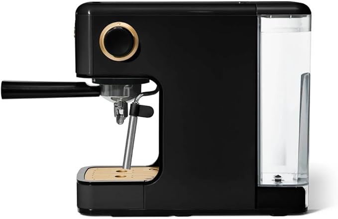 Beautiful Slim Espresso Maker by Drew Barrymore – 20‑Bar Pressure, Dual‑Spout 52 mm Portafilter, 50 oz Removable Tank, 2‑in‑1 Steam Wand & Touch Controls (Black Sesame)