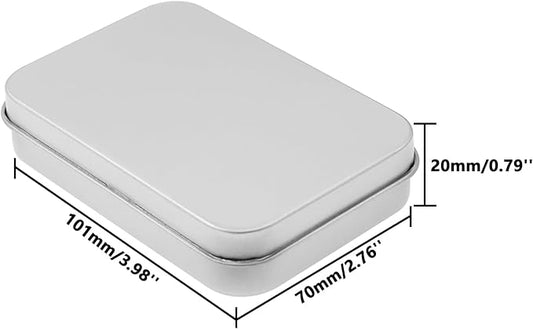 Metal Empty Boxes, Tin Boxes with Lid,Small Silver Tin Boxes,Stackable Organizer Containers,8PCS Storage Tin for Home Outdoor Active Storage Containers