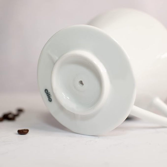 Cilio Porcelain Coffee Filter/Holder Pour-Over, 2/Small, White