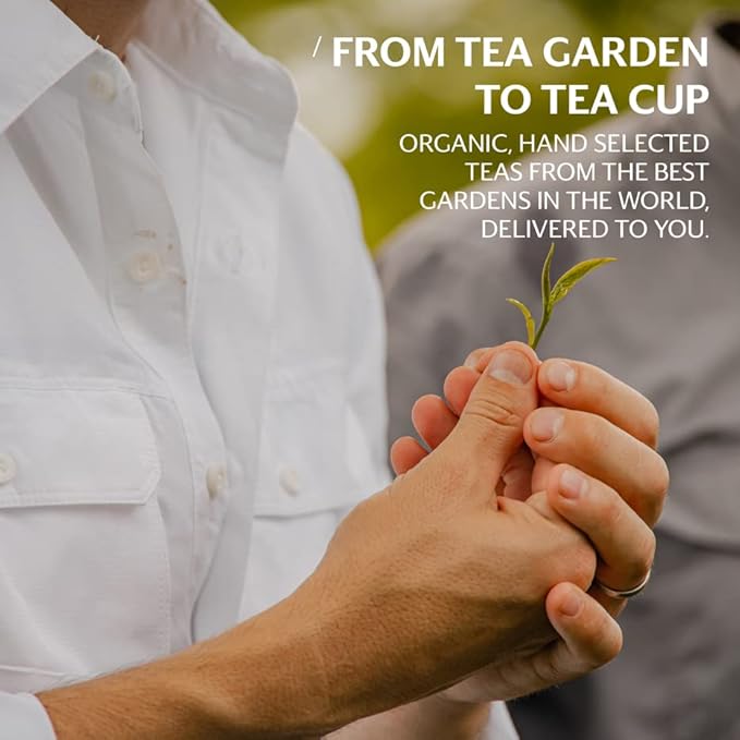 Grace Farms Organic Earl Grey Black Tea, (100 Enveloped Pyramid Sachets w/String & Tag) | Bergamot Oil | Fairtrade & Kosher | Gives Back 100% of Profits