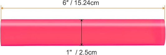 HARFINGTON Acrylic Clay Roller 6 Inch x 1 Inch Solid Non-Stick Plastic Round Tube Roller Polymer Clay Rod Fondant Rolling Pin for Shaping, Sculpting, Modeling DIY Crafts, Rose Red