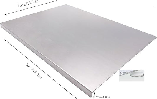 Stainless Steel Cutting Boards for The Kitchen, Suitable for Meat, Fruits, Vegetables, Bread, and Baking Large-sized Cutting Boards (50 x 40cm/19.7 x 15.7 in)