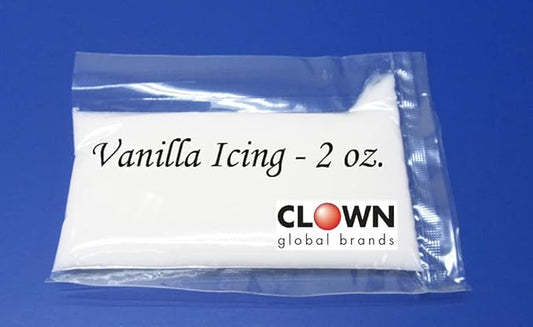 Clown Global Brands Vanilla Icing | 16ct - 2oz Packets per Case | Tear Open Built in Spout | Gluten Free | Vegan | Perfect for Decorating Cookies, Cinnamon Buns, & Gingerbread Houses | RSPO Certified