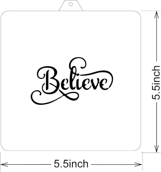 Cookie Cutter and Stencil Set Bundle cookie stencil and cutter kit Believe Stencil and Cookie Cutter Set (Believe)