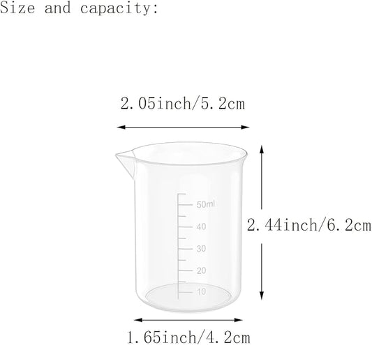 17 Oz Transparent Lab Measuring Cup, 500ml Plastic Beaker Cups, for Science Experiment, Liquid Measuring, 12 Pcs