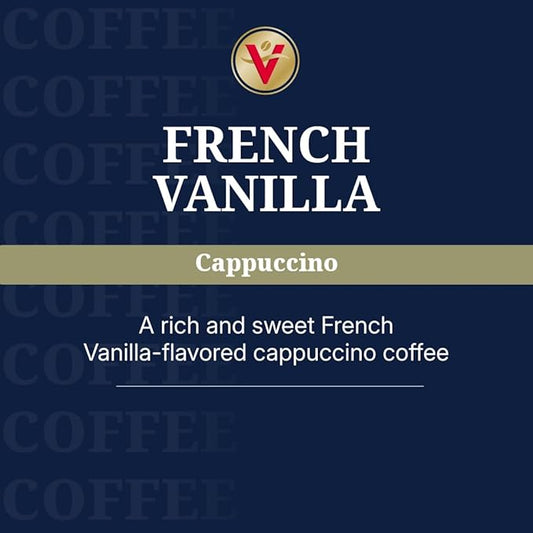 Victor Allen's Coffee French Vanilla Cappuccino, 12 Count, Single Serve Cappuccino Mix for Keurig K-Cup Brewers