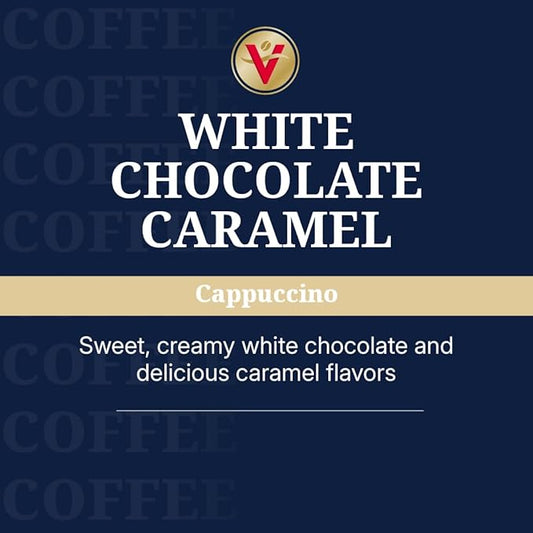 Victor Allen's Coffee White Chocolate Caramel Flavored Cappuccino, 42 Count, Single Serve Cups for Keurig K-Cup Brewers