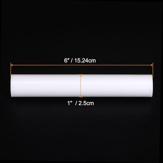 HARFINGTON Acrylic Clay Roller 6 Inch x 1 Inch Solid Non-Stick Plastic Round Tube Roller Polymer Clay Rod Fondant Rolling Pin for Shaping, Sculpting, Modeling DIY Crafts, White