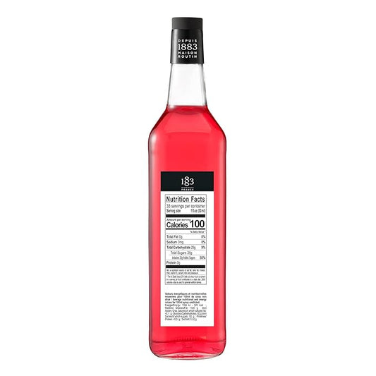 1883 Rose Syrup for Drinks, Made in France, 1 Liter Glass Bottle