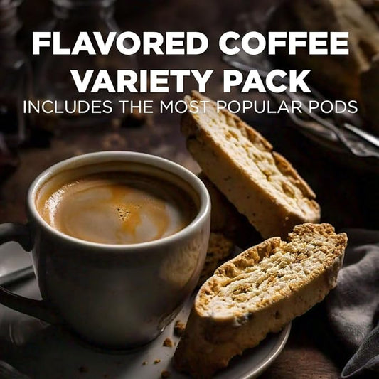 Maud's Flavored Coffee Pods Variety Pack, 40 ct, 9 Assorted Flavors, Medium Roast Flavored Coffee in Recyclable Single Serve Pods – 100% Arabica Beans, Compatible with Keurig K Cups Maker