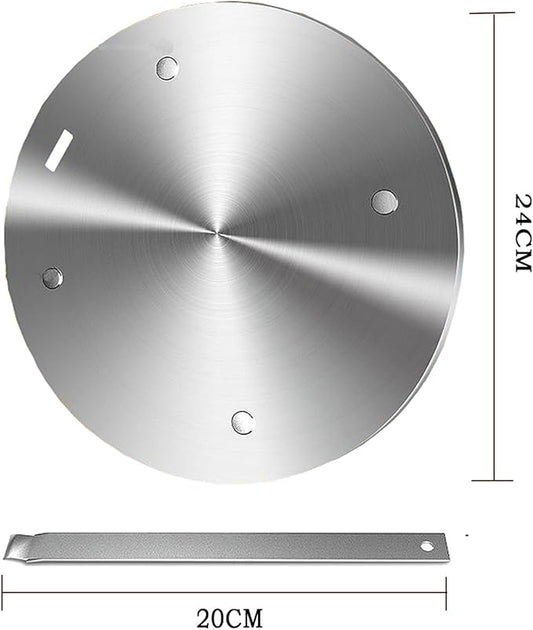 Heat Diffuser Plate, Grouarty Stainless Steel Cooking Induction Adapter Simmer Plate for Electric Gas Glass Cooktop Hob Ring, Induction Cooktop Converter Plate With Handle 9.45inch