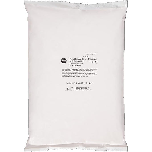 Frostline Pink Cotton Candy Soft Serve Ice Cream Mix, Lactose & Gluten Free- Just Add Water, Dairy or Dairy Free Alternative, Use with Blender, Countertop Ice Cream Maker, Soft Serve Machine- 6 lb Bag