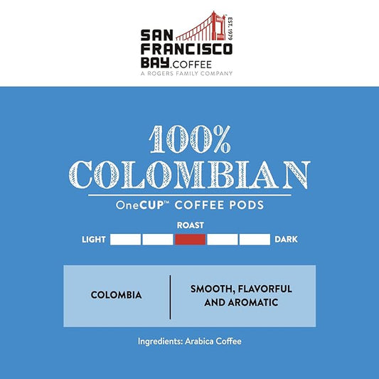 San Francisco Bay Compostable Coffee Pods - 100% Colombian (80 Ct) K Cup Compatible including Keurig 2.0, Medium Roast