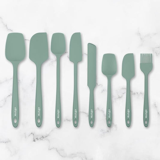Elihome Mini Silicone Basting Pastry Brush, Cooking Brush for Oil Sauce Butter Marinades, Food Brushes for BBQ Grill Kitchen Baking, Baster Brushes Baste Pastries Cakes Meat Desserts, Food Grade, Sage