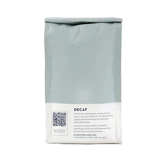 Bluestone Lane Coffee, Decaf Colombian Espresso Beans, Medium Roast, Whole Bean, 12 Ounce Bag, Fresh Roasted Single Origin