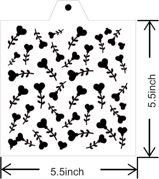 16 Pcs 5.5x5.5in Cookie Stencil Baking Stencils for Royal Icing Cookies, Airbrush Cookies; Sugar Cookie Stencils,Craft Painting Stencil, Stencil Genie Stencils (Heart), White