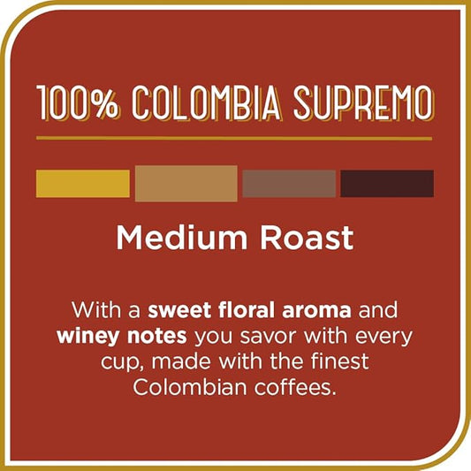 Don Francisco's Colombia Coffee - 55 K-Cup Compatible Single-Serve Pods - 100% Arabica - Recyclable through TerraCycle - Floral Aroma with Winey Notes - Compatible with Keurig Brewers