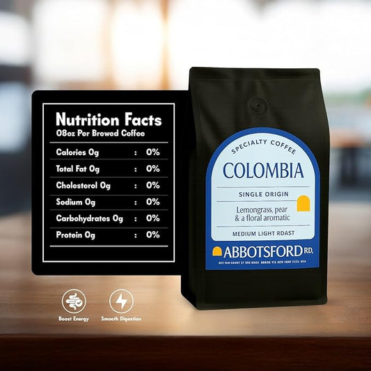 Colombia Single Origin Whole Bean Coffee, Medium-Light Roast with Lemongrass, Tangerine & Floral Aromatic Notes, Specialty Coffee Beans Colombian, 35.2oz (2.2lb) Bag, Perfect for Enthusiasts