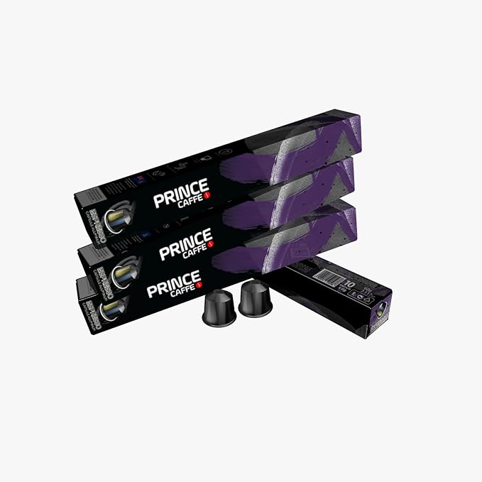 Prince Caffe Espresso Pods β Intensity 7, Medium-Dark Roast, The Espresso Coffee Pods Are Compatible with Nespresso Original Line Machines, 30 Count (3 x 10 Capsules) Premium Quality Coffee Capsules.