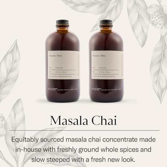 Dona Original Masala Chai Concentrate, Small-Batch, Single-Origin Spices, Hot or Iced Chai, 16 Fl Ounce Bottles (Pack of 2) (Standard, 32, Fl Oz)