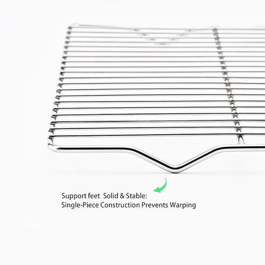 2-Pack Cooling Racks for Baking, 10x15 Inch Heavy Duty Stainless Steel Wire Baking Rack, Oven Safe Cookie Cooling Rack Set, Fits Half Sheet Pan, Dishwasher Safe & Non-Toxic