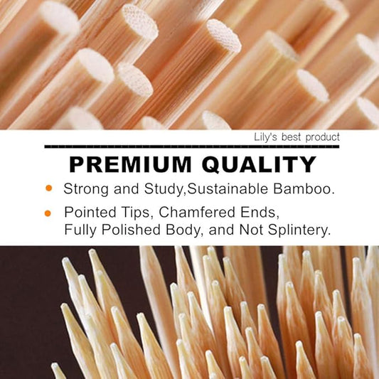 HOPELF 17.5" Natural Bamboo Skewers Sticks for BBQ,Kabob,Grilling,Barbecue,Kitchen,Roasting,Marshmallows,Plant Stakes,Crafting.Φ=5mm, More Size Choices 4"/6"/8"/10"/12"/14"/16"/30"/36"
