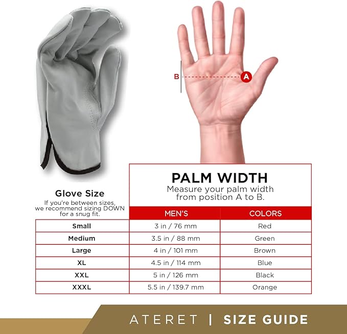 ATERET 24 Pairs Small Heavy Duty Durable Cowhide Leather Work Gloves I Driver Gloves for Truck Driving, Warehouse, Gardening, Farming