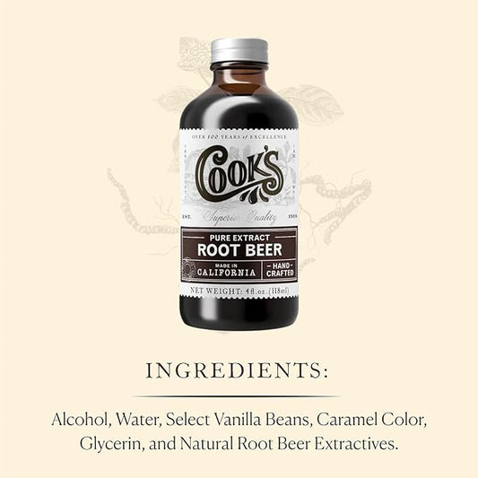 Cook's, Root Beer Extract Flavoring, For Root Beer Making and Baking, 4 Ounce