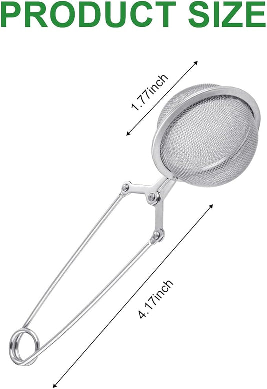 Snap Ball Tea Strainer, Voittozege 20 Pcs Premium Stainless Steel Tea Infuser with Handle Tea Infuser Filter with Tong Pincer Steeper Reusable for Loose Leaf Tea, Spices, Seasonings