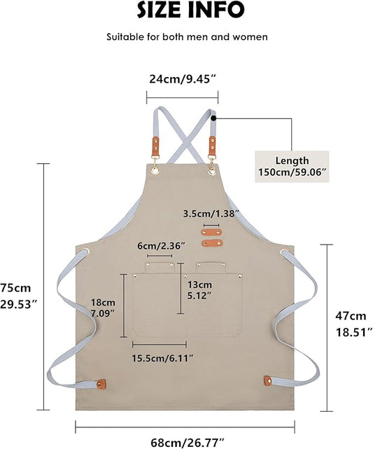 Lisianthus 2 Pack Adjustable Bib Aprons for Women with Pockets, Men's Kitchen Cooking Apron