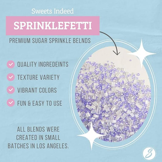 Sweets Indeed Sprinkles, Edible Sprinkle Sugar Mix, Perfect for Cake Decorations, Baking, Ice Cream, Cookies, Cupcake Topper, 5.11 ounces (Lavender)