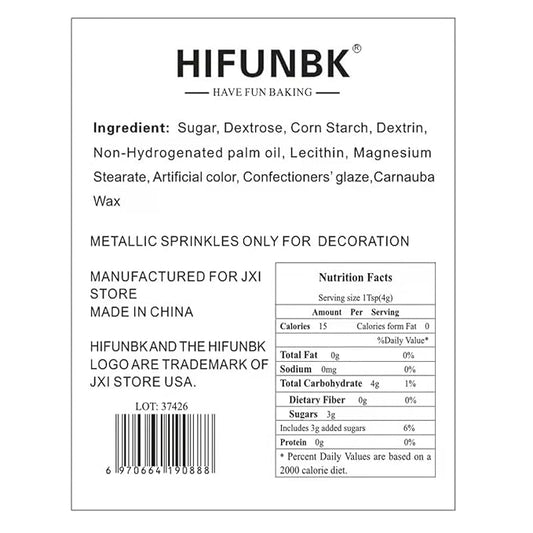 HIFUNBK Gold Mix Sprinkle For Cupcake Topper with Gift Box Pack, 10 Different Shape Sugar Candy Dragee for Cake Baking Decoration, 200g
