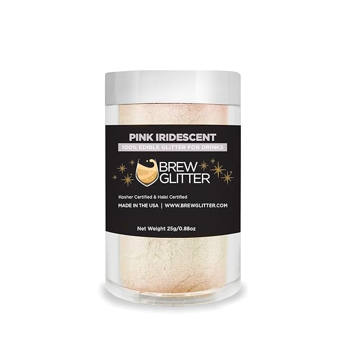 Pink Iridescent Brew Glitter Edible Glitter for Drinks, Cocktails, Beer, Garnish Glitter & Beverages | 100% Edible & Food Grade | Vegan, Gluten, Nut Free (25g, Pink Iridescent)