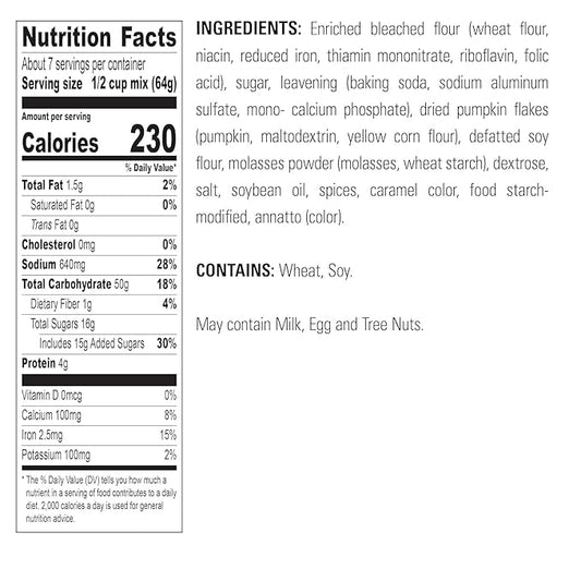 Krusteaz Baking Mix, Pumpkin Spice Complete Pancake Mix, Light & Fluffy, Made with Real Pumpkin & No Artificial Flavors or Preservatives, 16 OZ Box (Pack of 2)