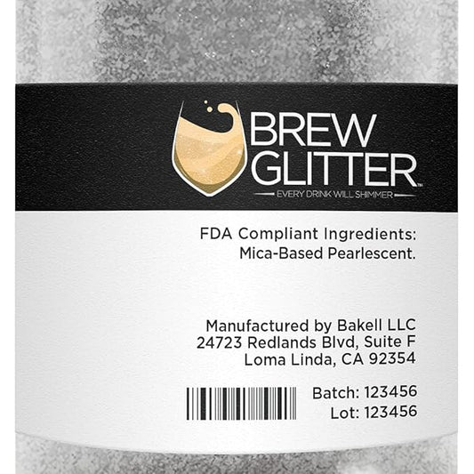 White BREW GLITTER Edible Glitter For Drinks, Cocktails, Beer, Garnish Glitter & Beverages | KOSHER & HALAL Certified | 100% Edible & Food Grade | Vegan, Gluten, Nut Free (50g, White)