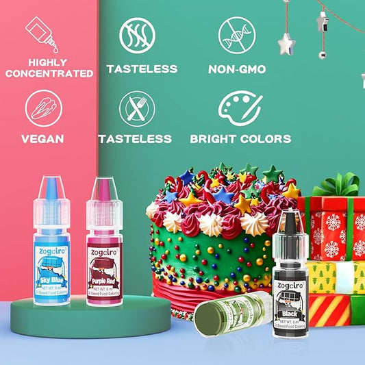 Oil Based Food Coloring - 15 Vibrant Rainbow Colors Edible Oil Food Dye Set, Flavorless Concentrated Oil Based Food Coloring for Chocolate, Baking, Cake Decorating, Candy Melts, Cookies, Frosting - 0.25 Fl. Oz