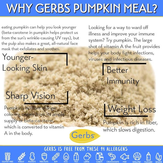 GERBS Pumpkin Seed Meal 4 LBS. Premium Grade | Freshly Harvested & Packaged in Resealable Bulk Bag | Non-GMO, Keto & Paleo | Heart healthy, Natural Sleep Aid & antioxidant rich | Gluten Peanut Free