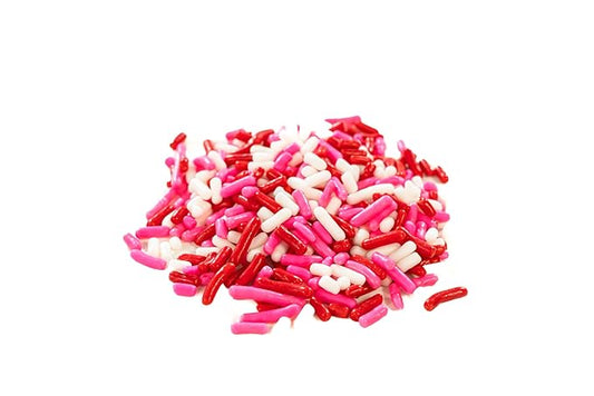 Bakerpan Valentine Mix Jimmies Sprinkles - 6 Ounces Edible Sprinkles for Cake Decorating, Cupcakes, Ice Cream, Cake Decorations (Made in USA)