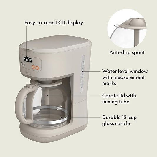 bella 12 cup Programmable Coffee Maker
