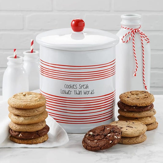 Mrs. Fields Classic Cookie Jar - Assorted with 14 Original Cookies in 5 Classic Flavors