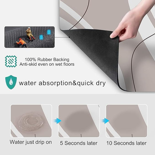 Golener Bar Mat Spill Mat,Counter Protector Absorbent Coffee Maker Spill Mat Under Espresso Maker rug,Heat Resistant Tamping Mat Protects Against Spills Water Proof Kitchen Decor,Use as Cup Mat