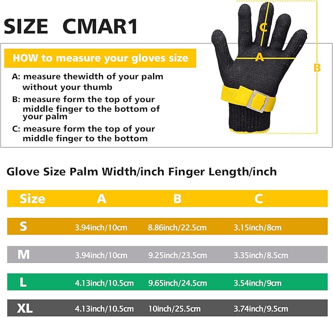 Schwer ANSI A9 Cut Resistant Glove, Food Grade Stainless Steel Wire Mesh Gloves, Cutting Gloves for kitchen Mandoline Slicing Butcher Meat Cutting Oyster Shucking Fish Fillet, Non-PFAS(M, 1 PCS)