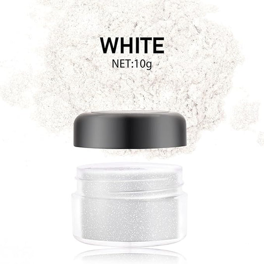 Edible Glitter - 10g Luster Dust Edible Food Grade Coloring Glitter for Cake Decorating, Baking, Drinks - Shimmer Dust Powder, Metallic Color Dusting Powder for Icing, Fondant, Candy, Cookie (White)