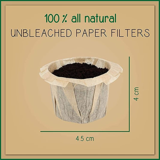 600 Paper Coffee Single-Use Filters, Brown, All-Natural & Unbleached for Keurig Brewers and Compatible with K-Cup Pods 1.0 & 2.0 Models, Disposable filters