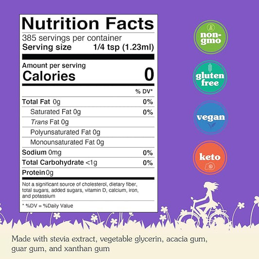 NuNaturals Stevia Simple Syrup, Sugar-Free Sweetener, Plant-Based Sugar Substitute, Zero Calorie, 16 oz