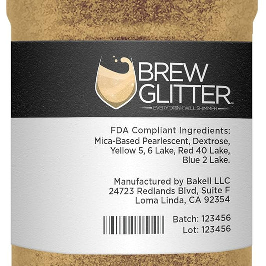 Gold BREW GLITTER Edible Glitter For Drinks, Cocktails, Beer, Garnish Glitter & Beverages | KOSHER & HALAL Certified | 100% Edible & Food Grade | Vegan, Gluten, Nut Free (45g Shaker, Gold)